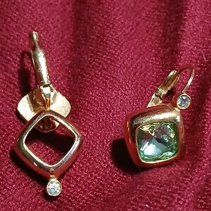 Joan Rivers Earring Set with Gold Accents And Interchangeable Colored Stones